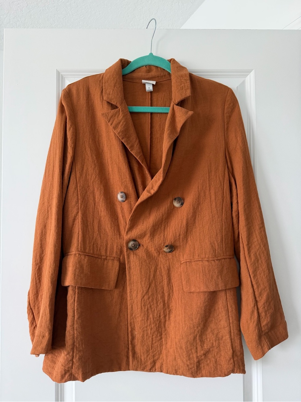 a new day Rust Orange Double-Breasted Blazer